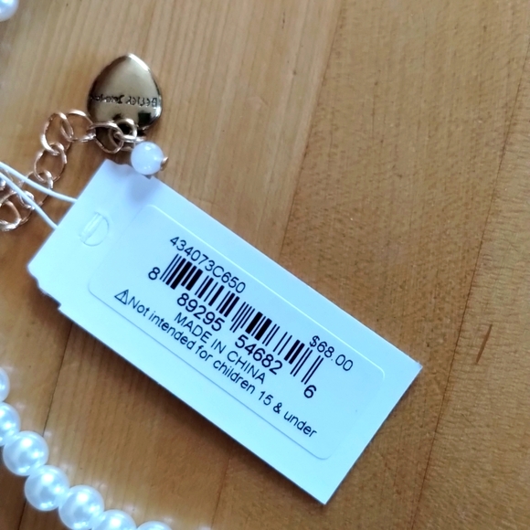 Betsey Johnson Kitchen Charm Choker Necklace Faux Pearl 7-11" Nwt - Picture 2 of 9